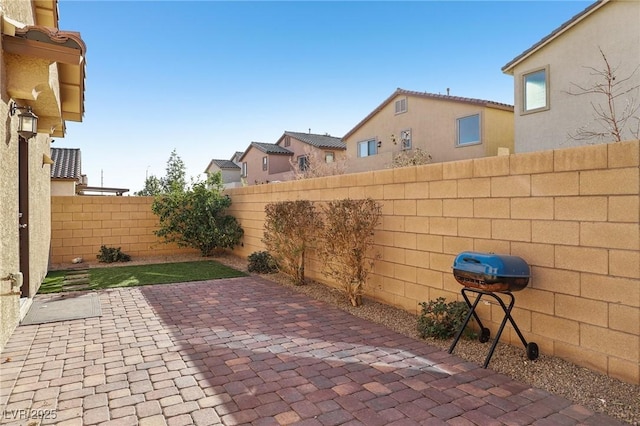 view of patio featuring area for grilling