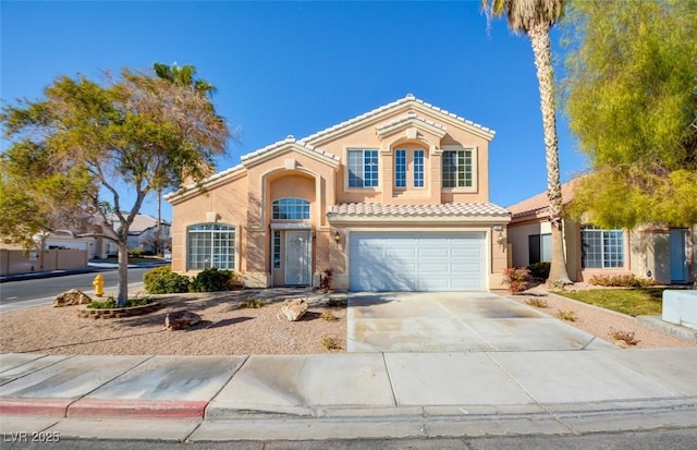 view of front of property featuring a garage