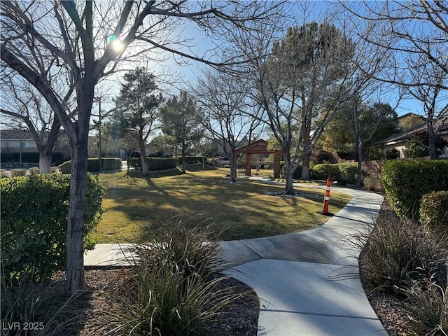 view of home's community featuring a gazebo and a lawn