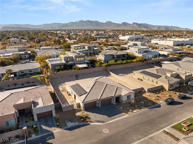 aerial view with a mountain view