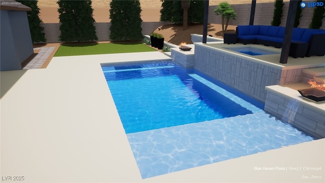 view of pool featuring a patio