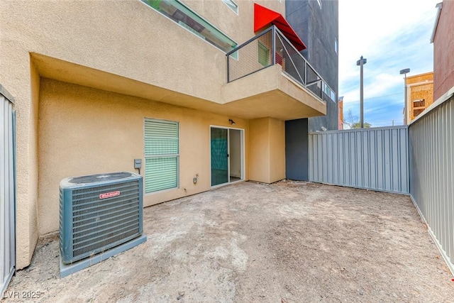 view of patio with central AC unit