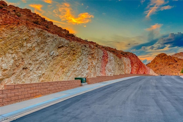 view of street featuring a mountain view