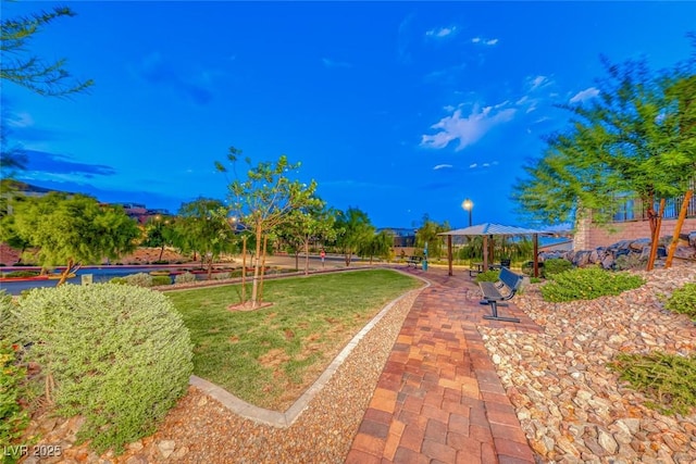 view of yard with a gazebo