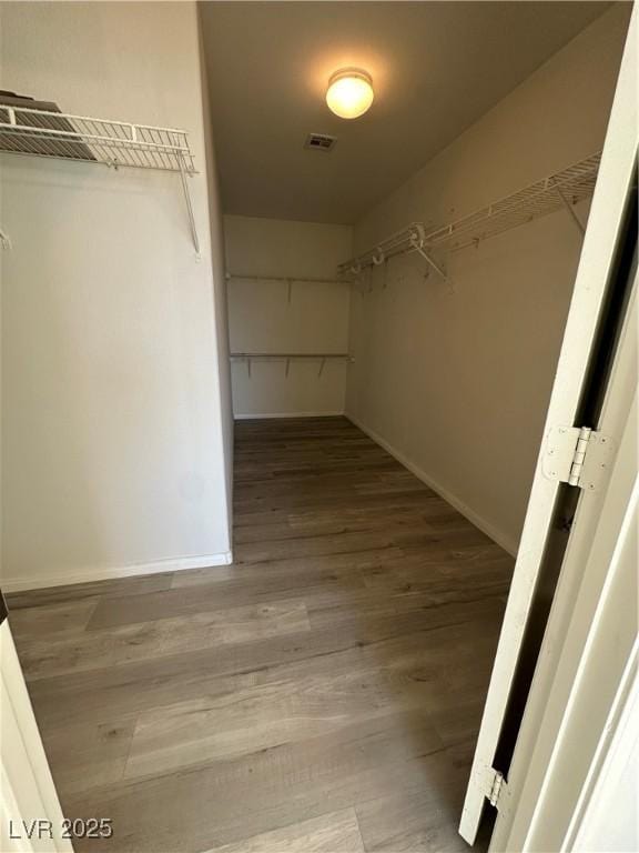 spacious closet with wood-type flooring