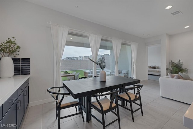 view of tiled dining area