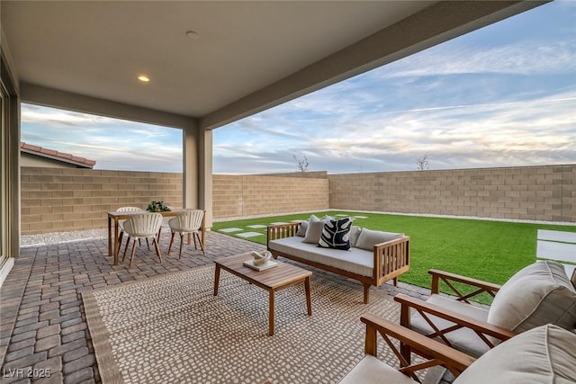 view of patio / terrace featuring outdoor lounge area