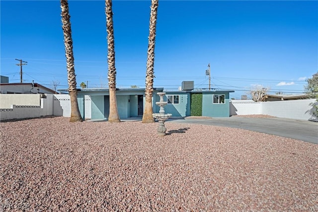 view of front of home with central AC