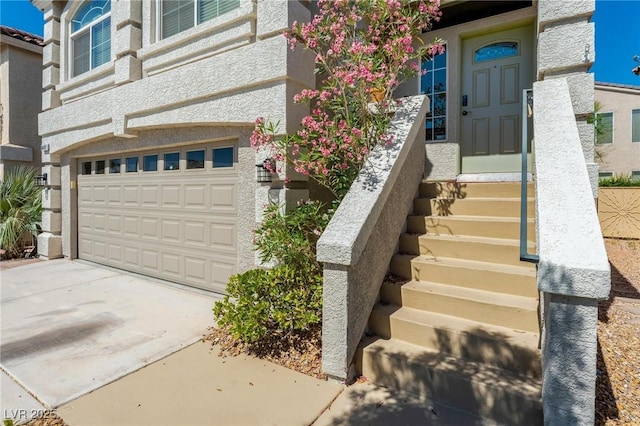 property entrance featuring a garage