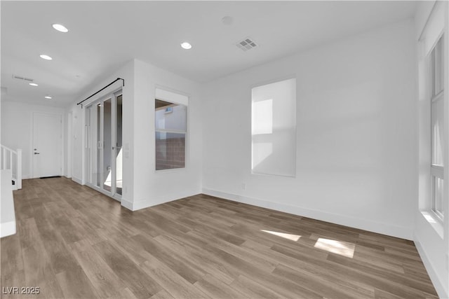 empty room featuring light wood-type flooring