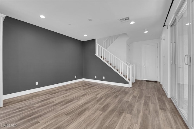 interior space featuring light wood-type flooring