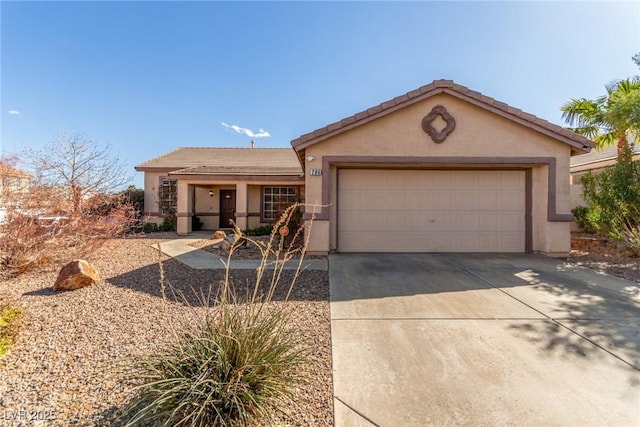 ranch-style house featuring a garage