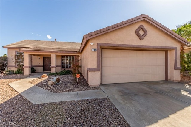 ranch-style house featuring a garage