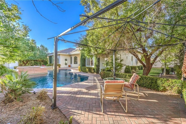 view of swimming pool featuring a patio