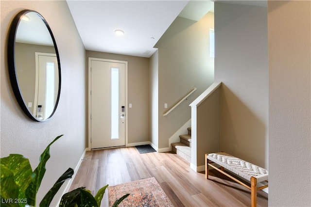 entrance foyer featuring light hardwood / wood-style floors