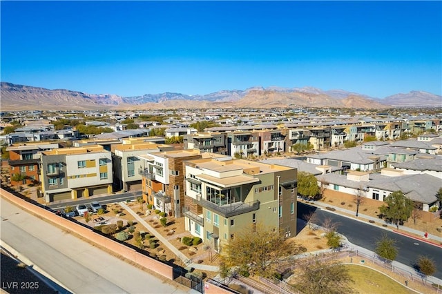 aerial view with a mountain view