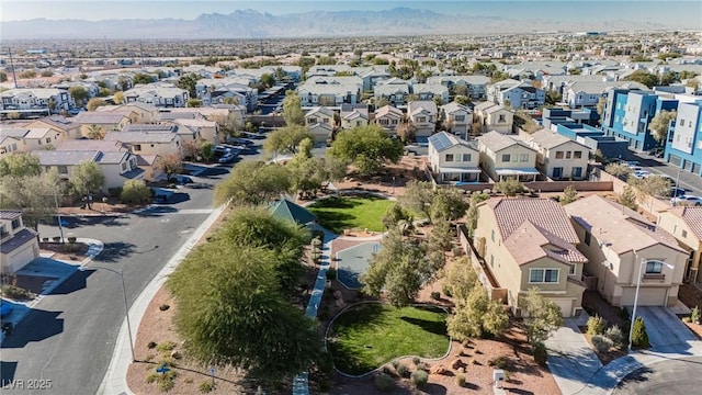 bird's eye view featuring a mountain view