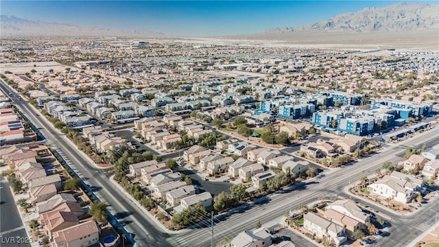 drone / aerial view with a mountain view