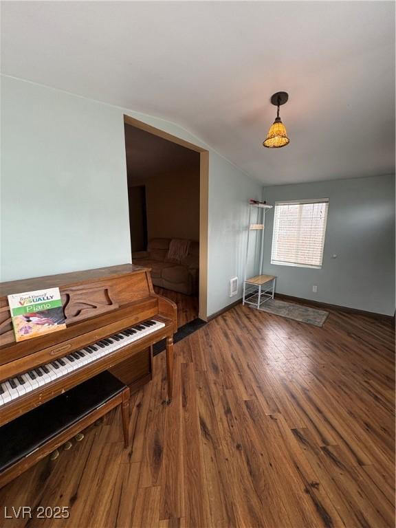 misc room with hardwood / wood-style floors