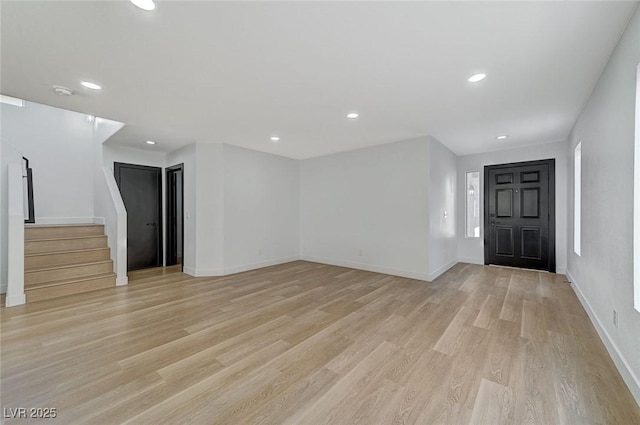 entryway with light wood-type flooring