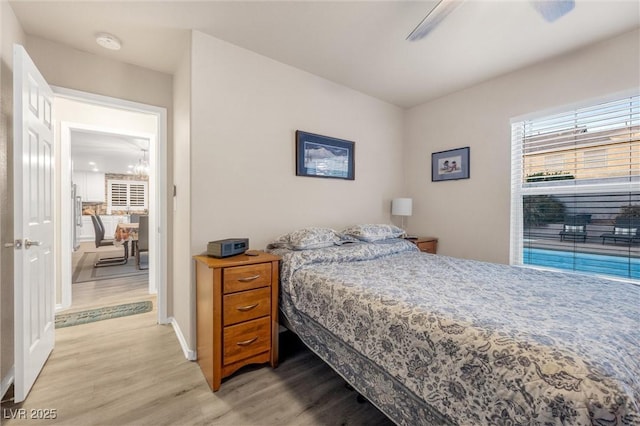 bedroom featuring light hardwood / wood-style flooring