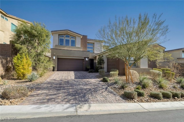 view of front of house with a garage