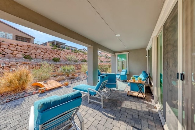 view of patio with an outdoor hangout area