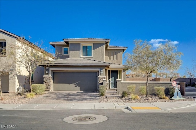 view of front of house with a garage