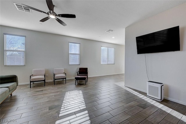 unfurnished room with ceiling fan