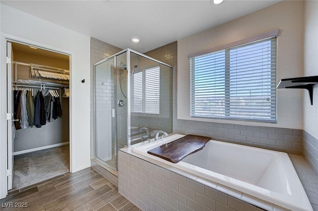 bathroom with independent shower and bath