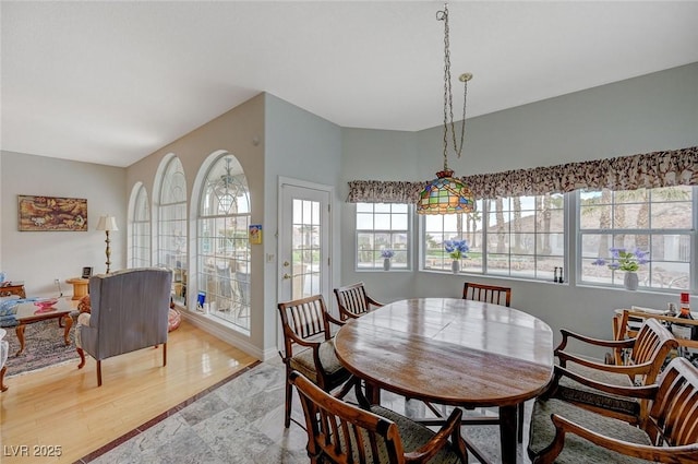 dining room featuring light hardwood / wood-style floors