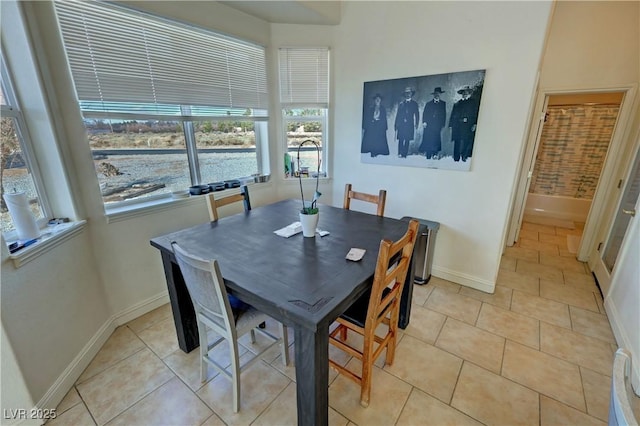 view of tiled dining space