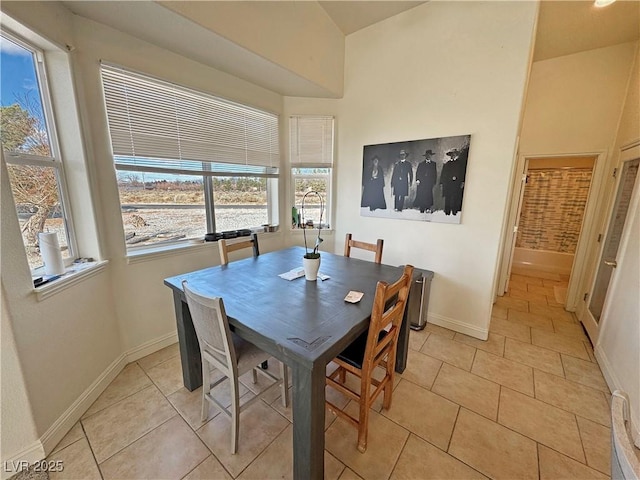 view of tiled dining room