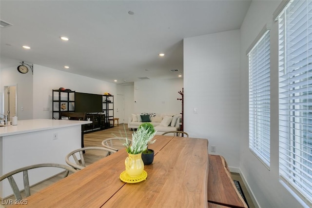 dining room featuring light wood-type flooring