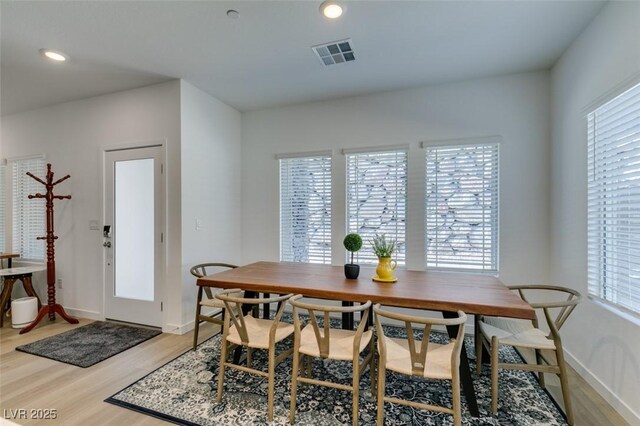 dining room featuring hardwood / wood-style flooring and plenty of natural light