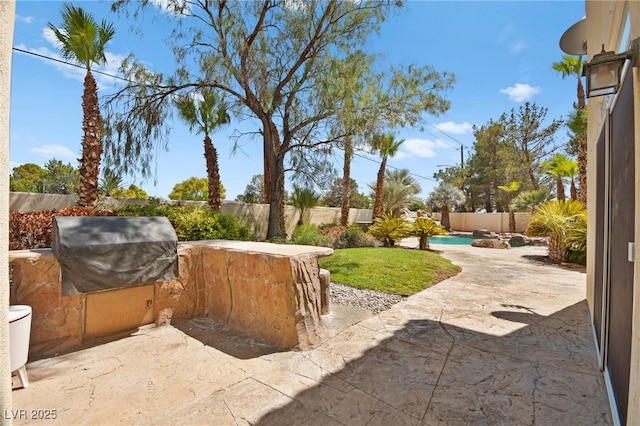 view of patio featuring area for grilling