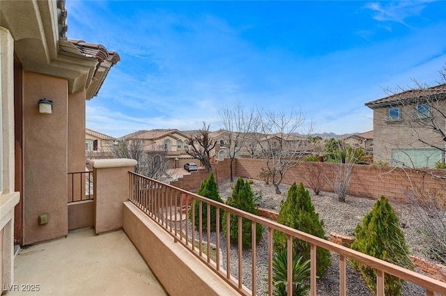 balcony with a residential view