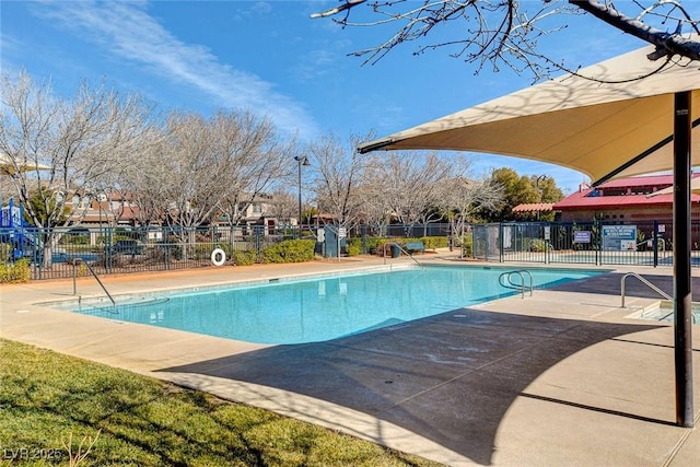 pool featuring fence