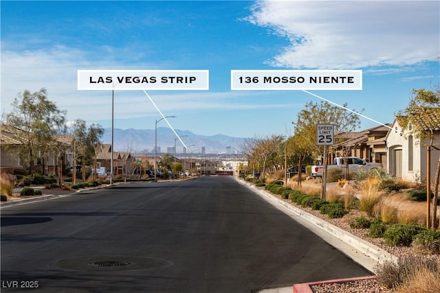 view of street featuring a mountain view