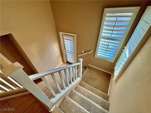 stairway with a wealth of natural light