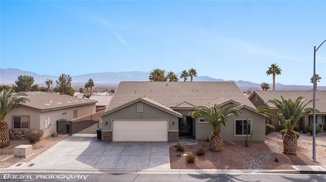 ranch-style house with a mountain view