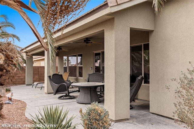 view of patio / terrace with ceiling fan