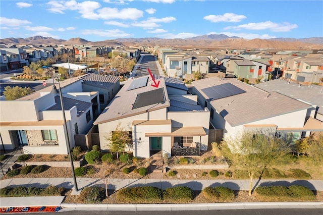 aerial view with a mountain view