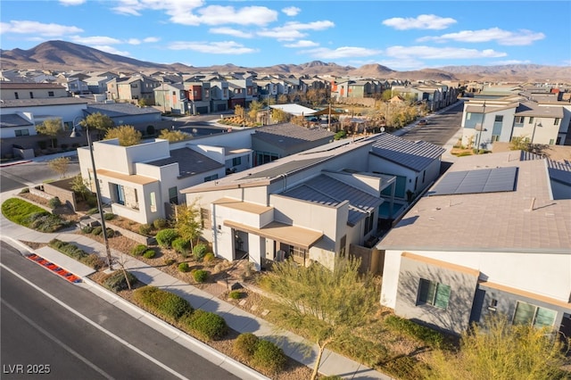 bird's eye view with a mountain view