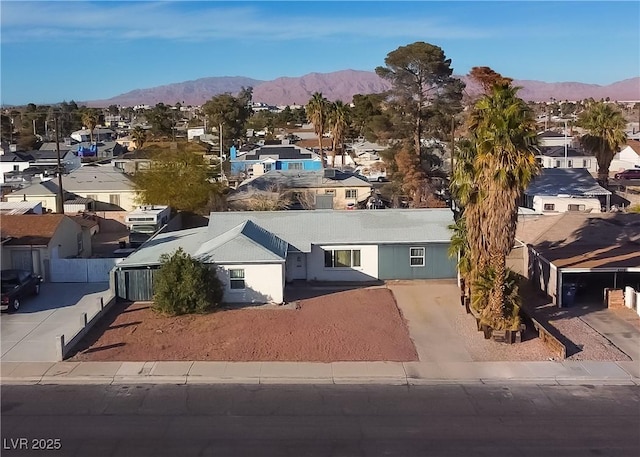 drone / aerial view with a mountain view