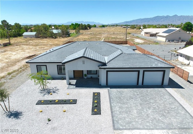 exterior space with a mountain view