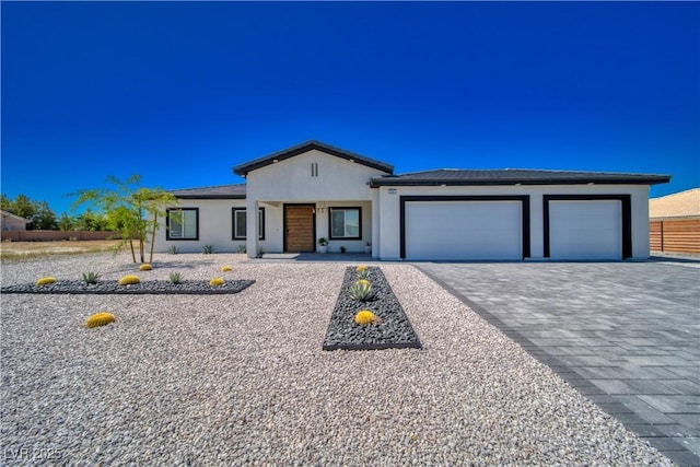 view of front of house with a garage