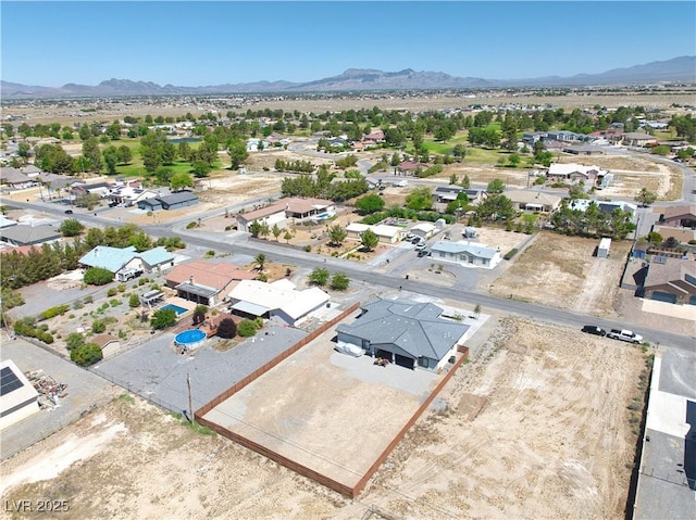 drone / aerial view with a mountain view