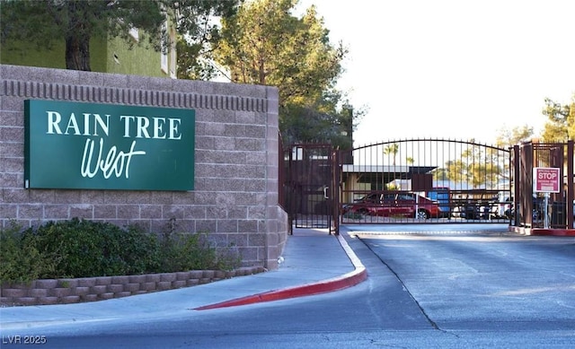 view of community sign