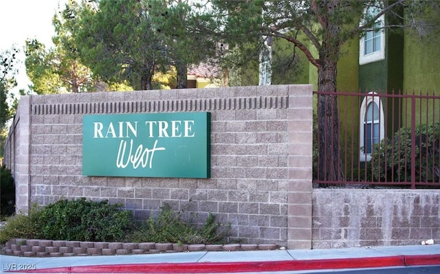 view of community sign